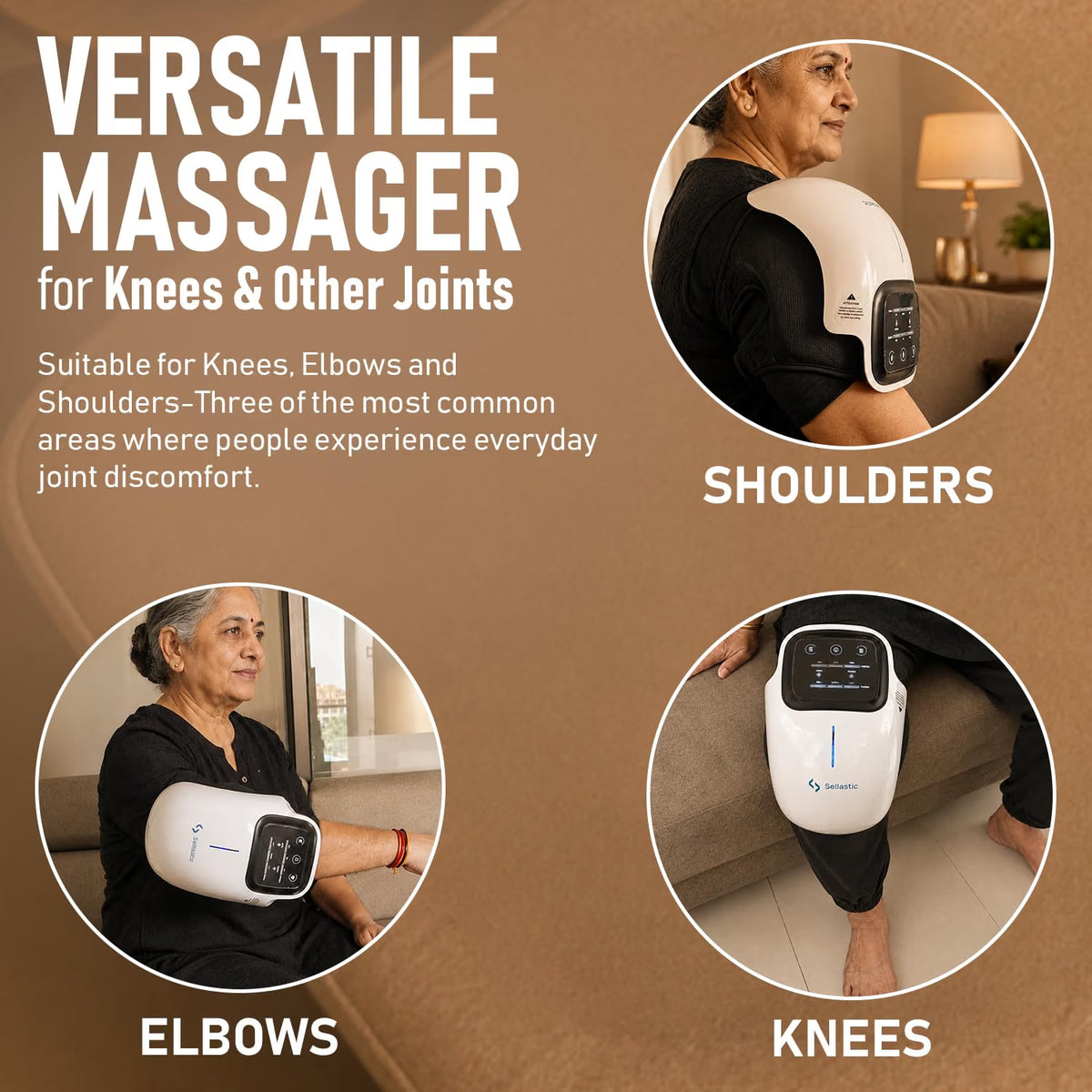 GadgetGeek Knee Massager with Heat, Vibration & Red Light Therapy – Rechargeable Knee Relief Device