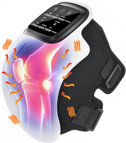 GadgetGeek Knee Massager with Heat, Vibration & Red Light Therapy – Rechargeable Knee Relief Device