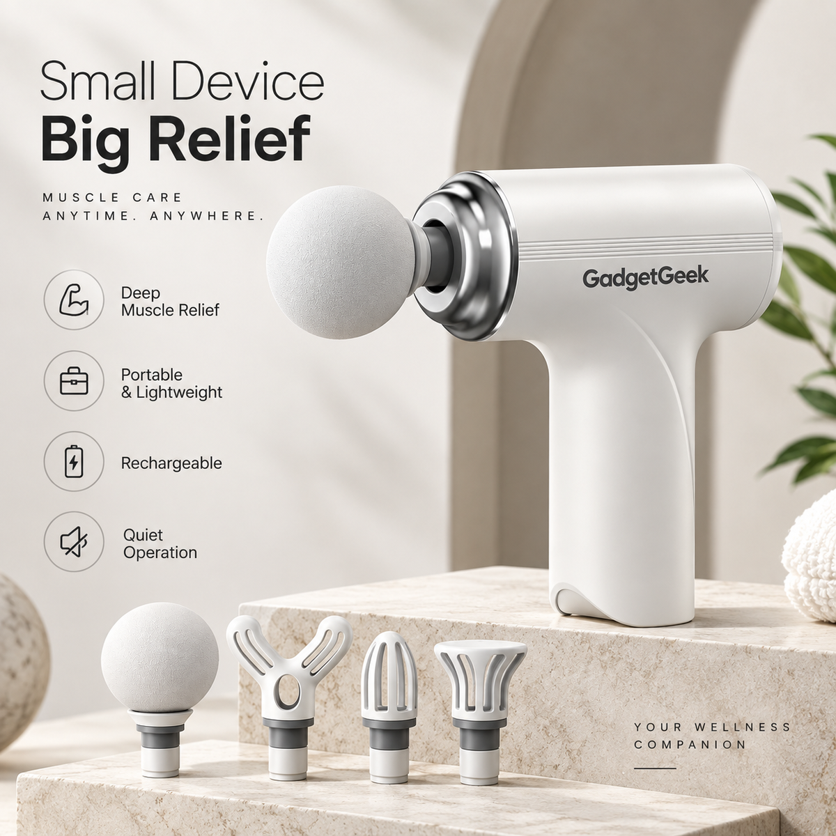 GadgetGeek Mini Massage Gun for Pain Relief, Body Pain Relief Massager